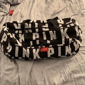 PINK by Victoria Secret black and white duffle bag